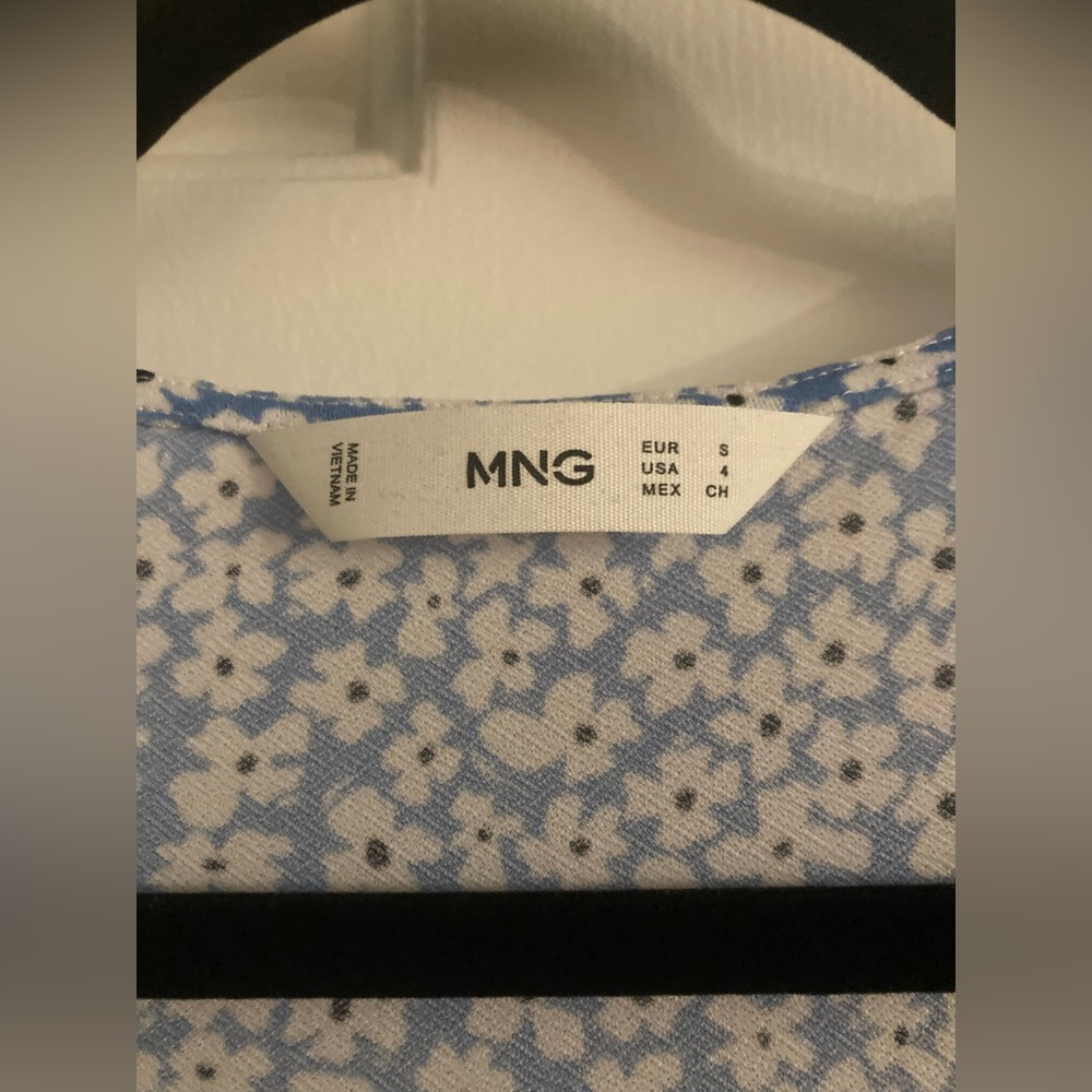 Mango Light Blue Floral Midi Dress - Picture 5 of 6